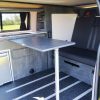 Brand New Citroen Dispatch XL 4 Berth 4 Travelling Campervan in Black For Sale with Black Pop Top Roof Rock and Roll Bed and Solar Panel - Interior Rock and Roll Bed Table and Units