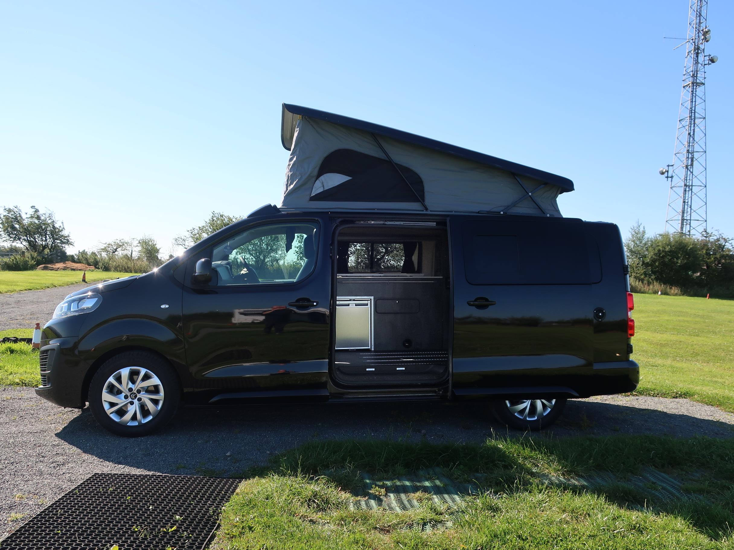 Brand New Citroen Dispatch XL 4 Berth 4 Travelling Campervan in Black For Sale with Black Pop Top Roof Rock and Roll Bed and Solar Panel - Pop Top Roof 8