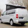 Peugeot-Expert-Long-Pro-4-BerthTravelling-Campervan-Rear Nearside Angle View with Pop Top Roof Open